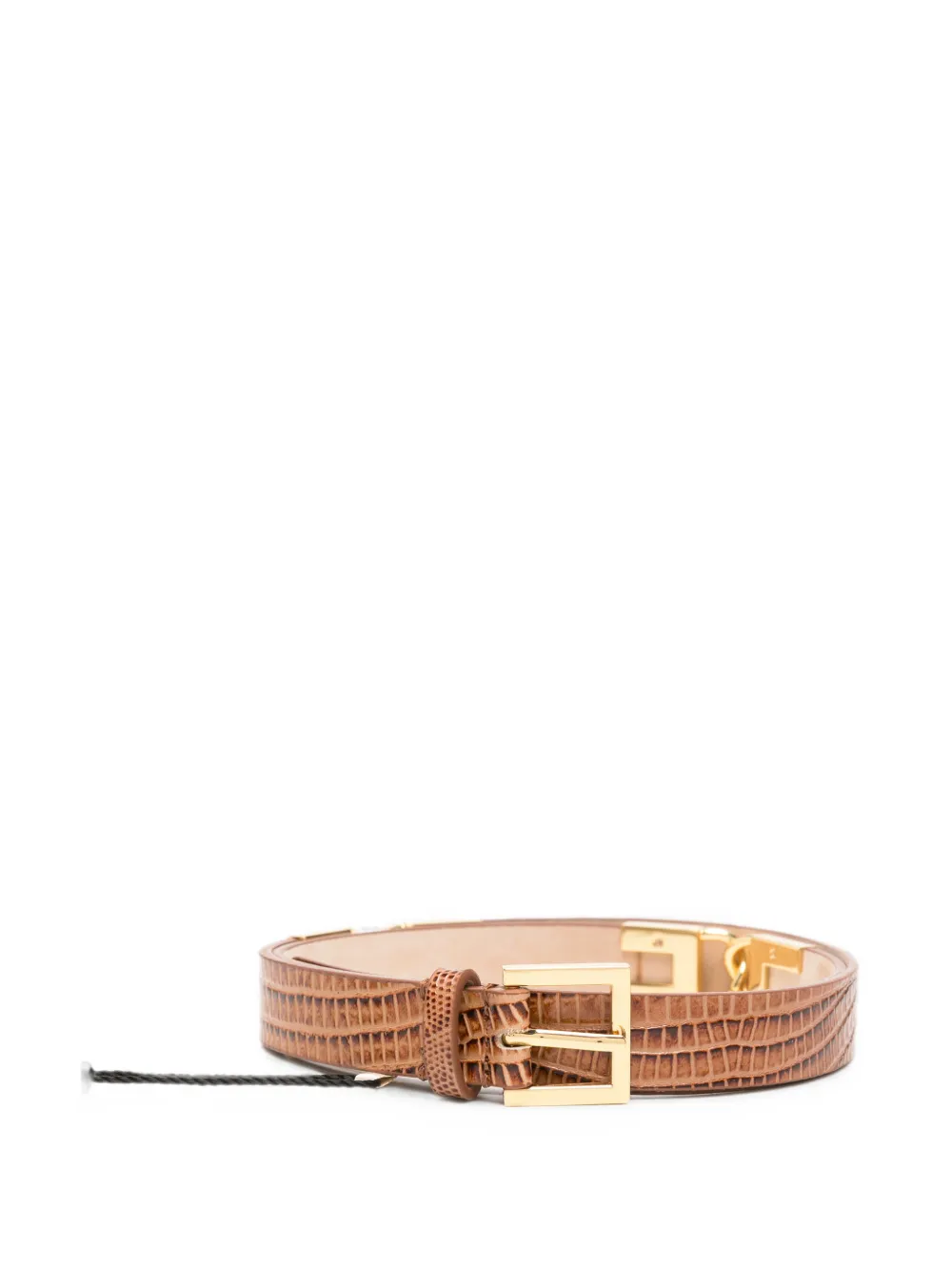 Elisabetta Franchi crocodile-effect leather belt - Marrone
