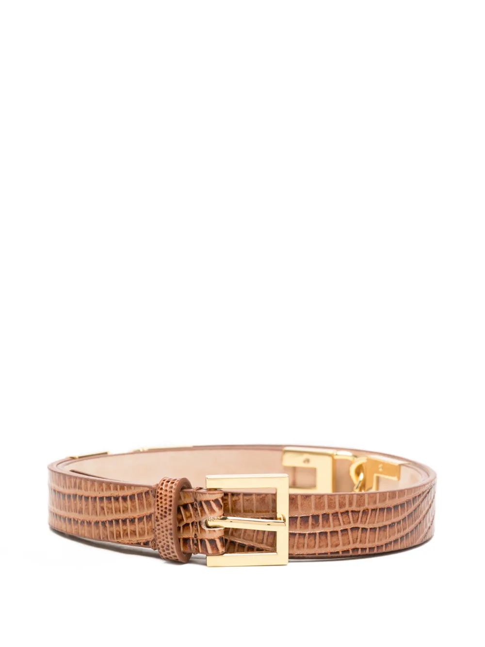 Elisabetta Franchi crocodile-effect leather belt - Marrone