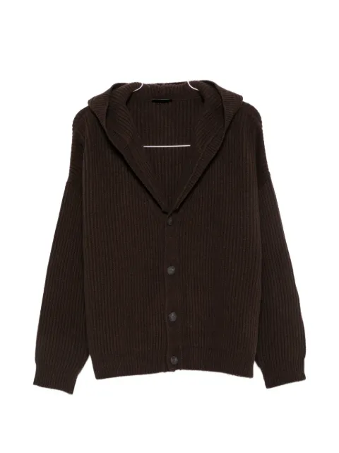 DONDUP ribbed-knit hooded cardigan