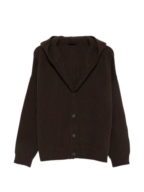 DONDUP ribbed-knit hooded cardigan