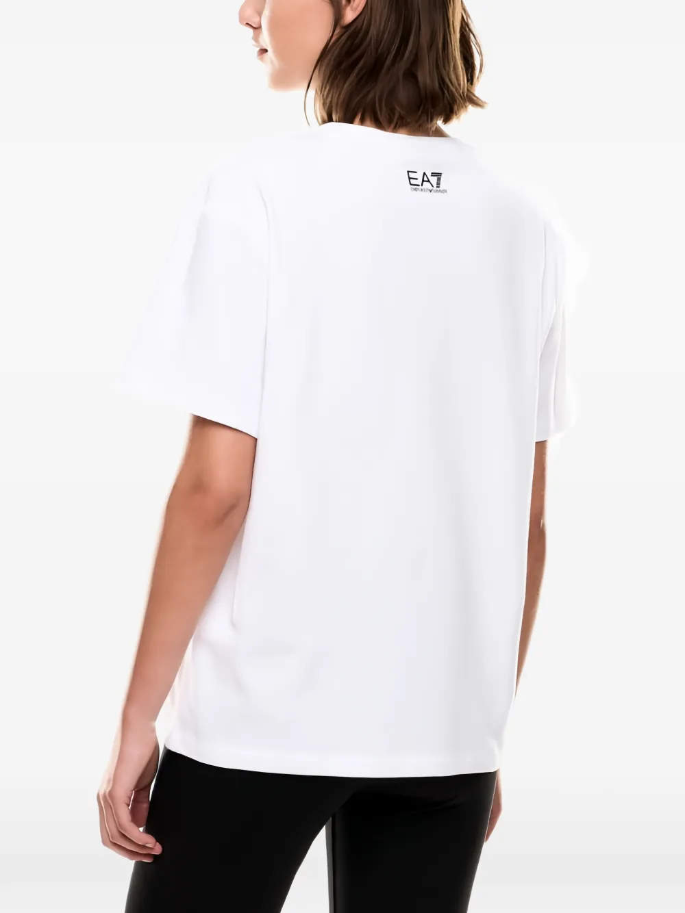 Ea7 Emporio Armani T-shirt met logoprint met ronde hals Wit