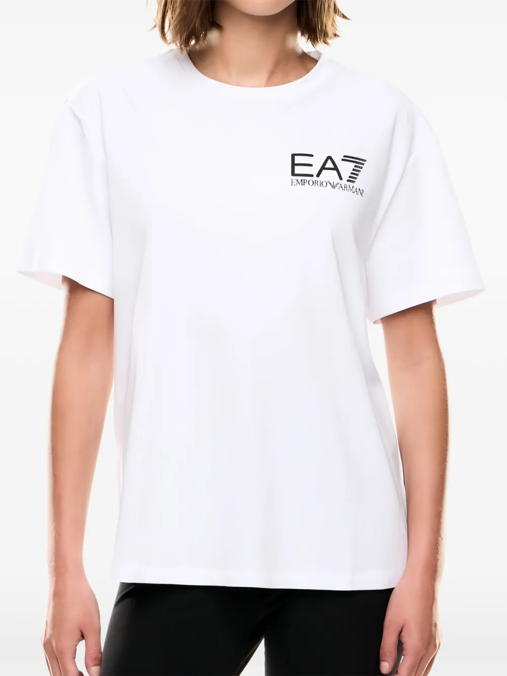 Ea7 Emporio Armani logo-print crew-neck T-shirt - Bianco