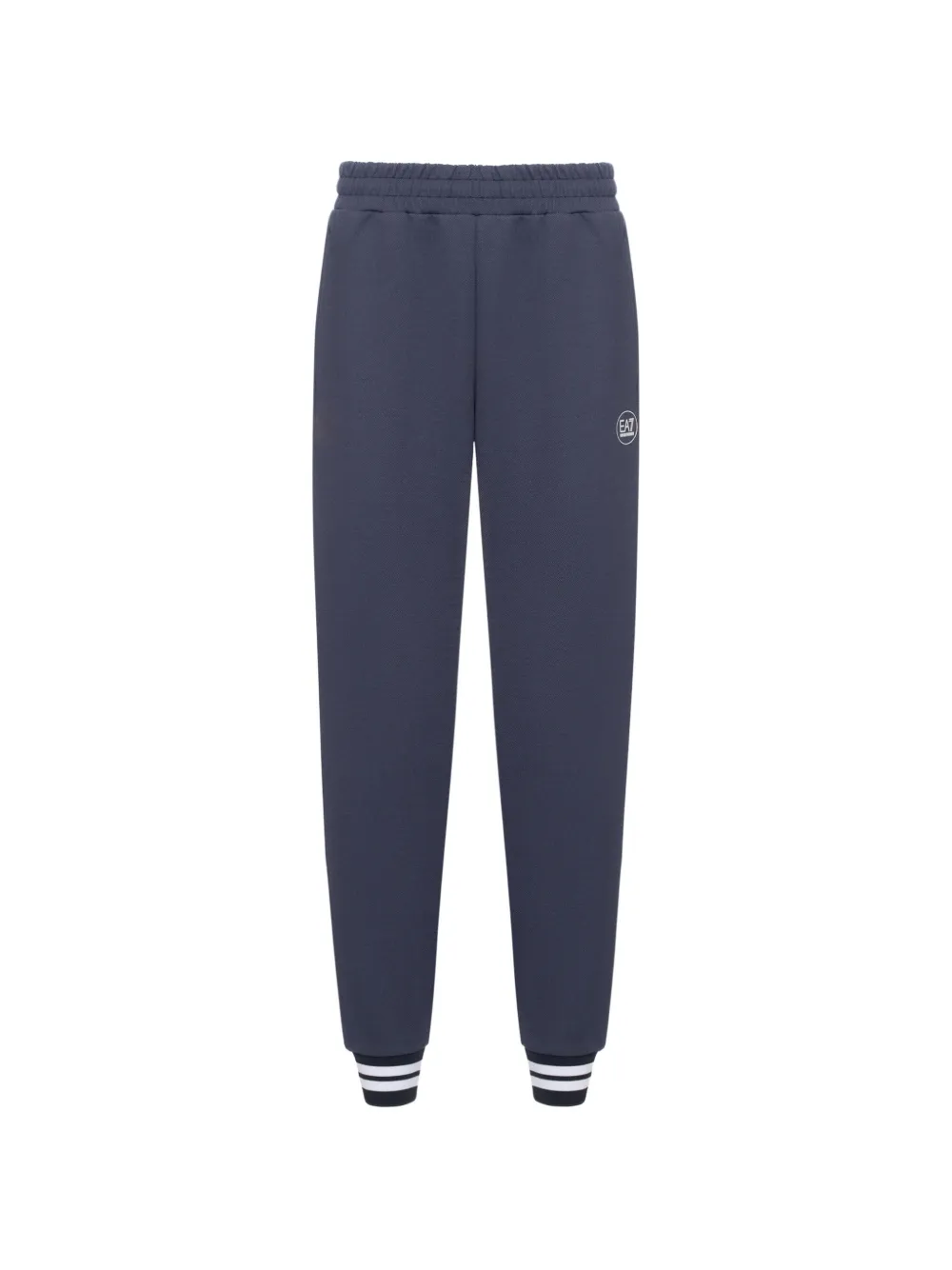 Ea7 Emporio Armani logo-print striped-cuff track pants - Blu