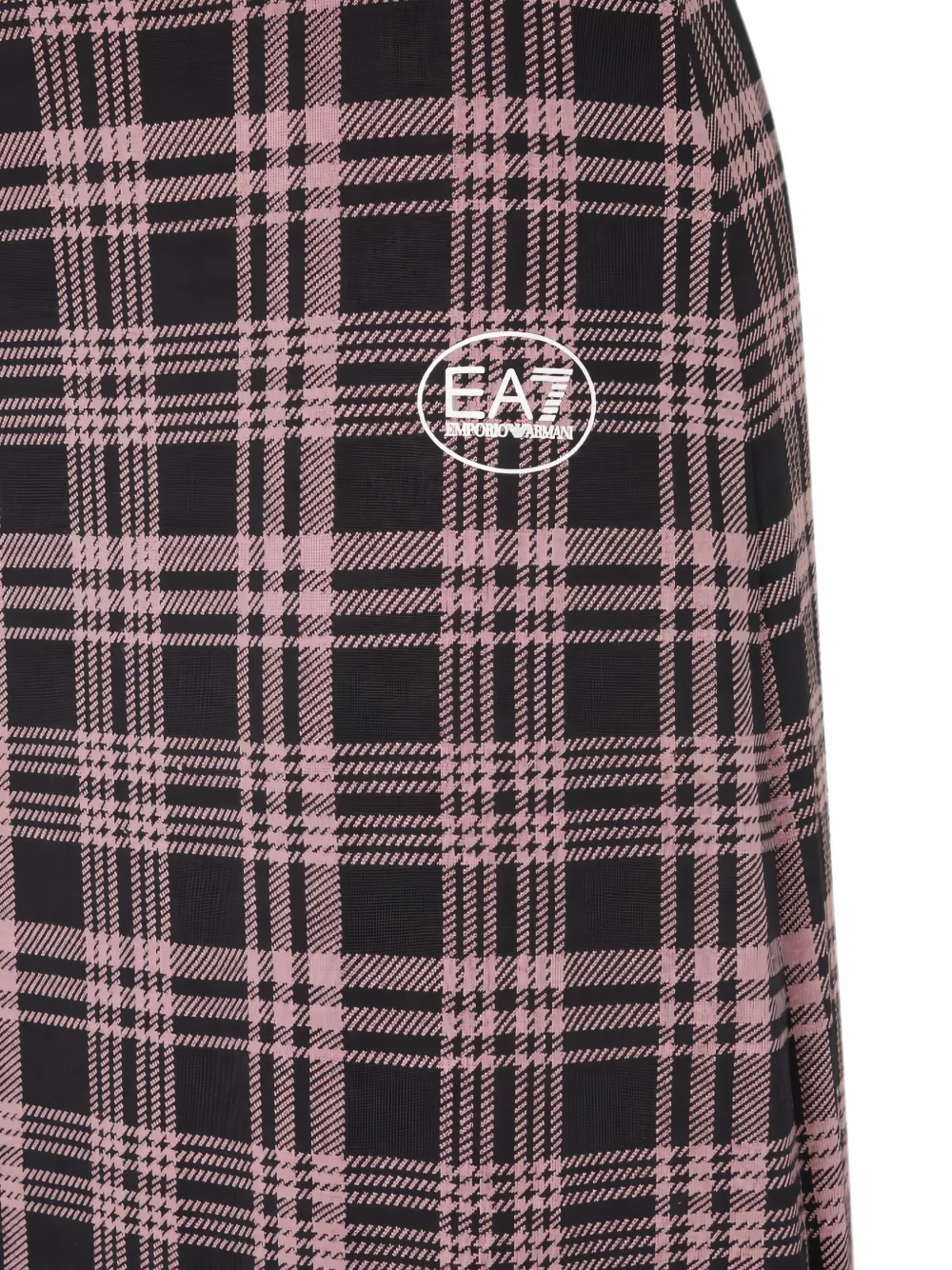 Ea7 Emporio Armani Midi-rok met tartan ruit Zwart