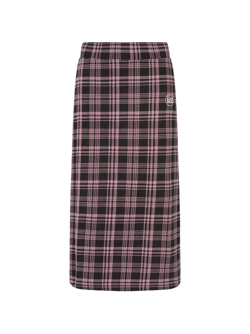 Ea7 Emporio Armani tartan-print midi skirt - Nero