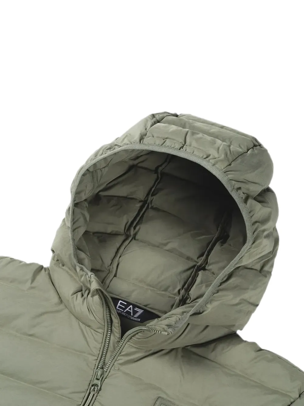 Ea7 Emporio Armani Gevoerd jack met capuchon Groen