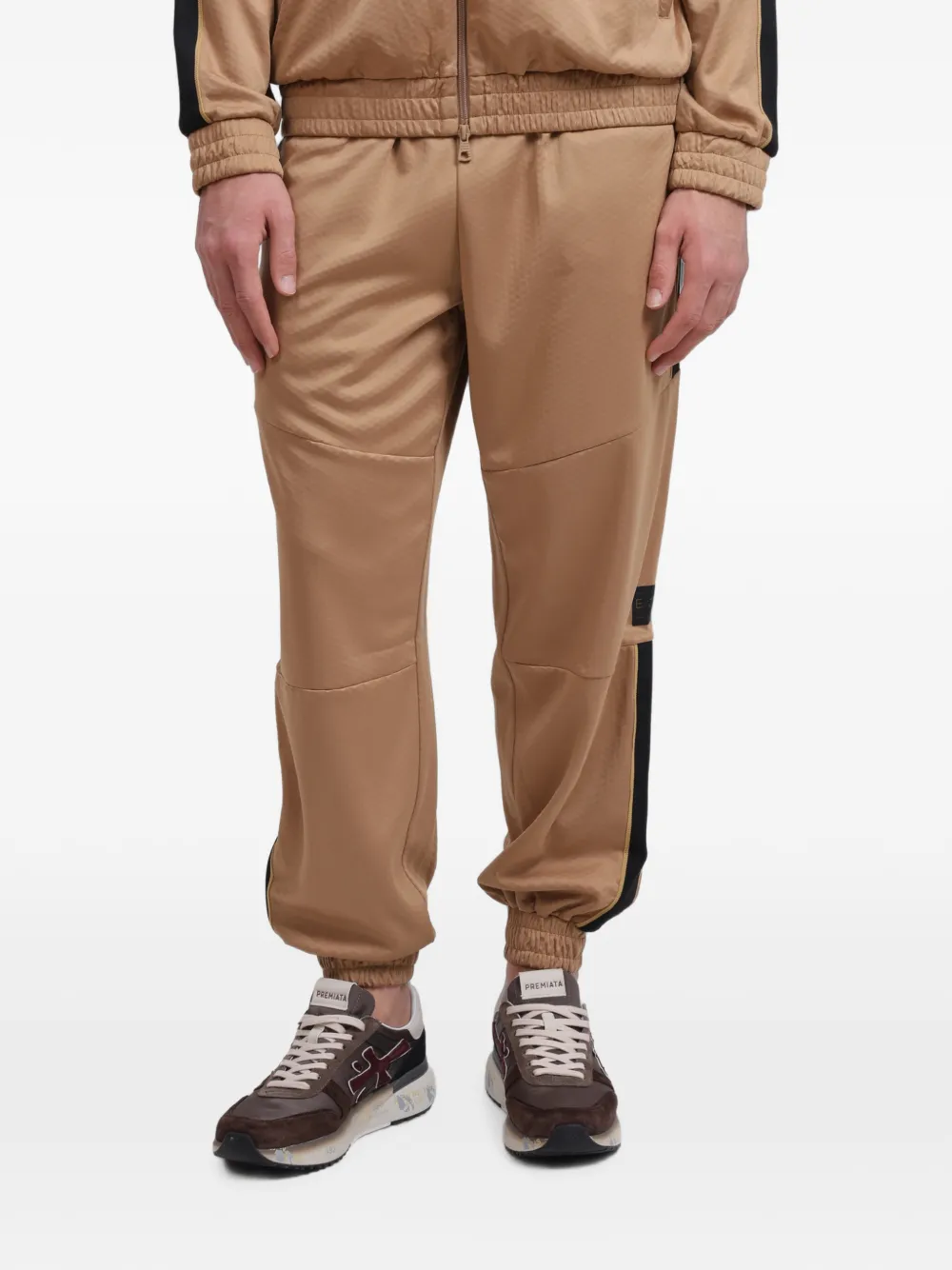 Ea7 Emporio Armani logo-patch track pants - Marrone