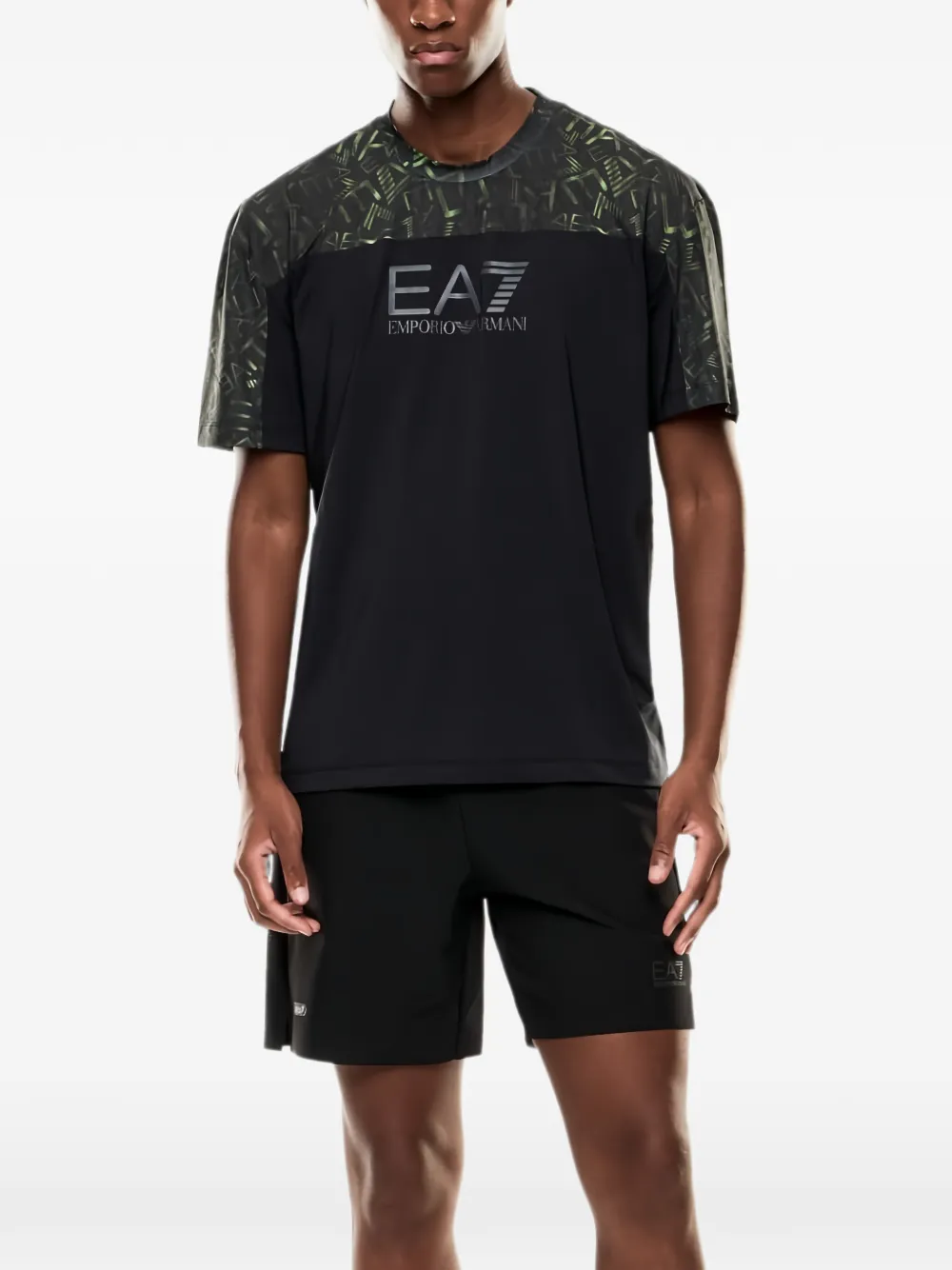 Ea7 Emporio Armani T-shirt met logoprint Zwart