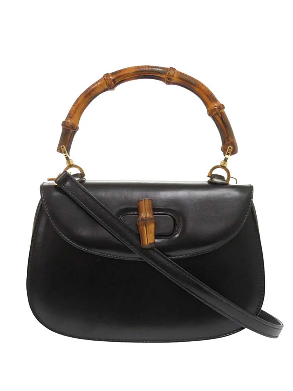 Gucci Pre-Owned Borsa a tracolla Night piccola in pelle di vitello con bambù XX secolo - Nero