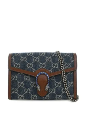 Gucci Pre-Owned ディオニュソス GG デニム スモール ショルダーバッグ