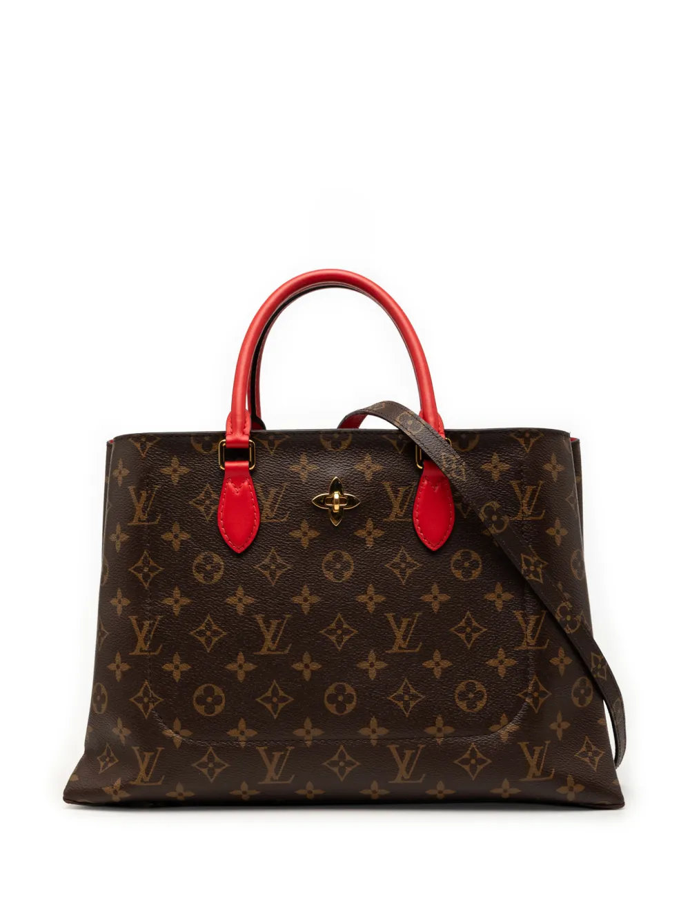 Louis Vuitton Pre-Owned 2019 Monogram Flower Tote Satchel - Braun