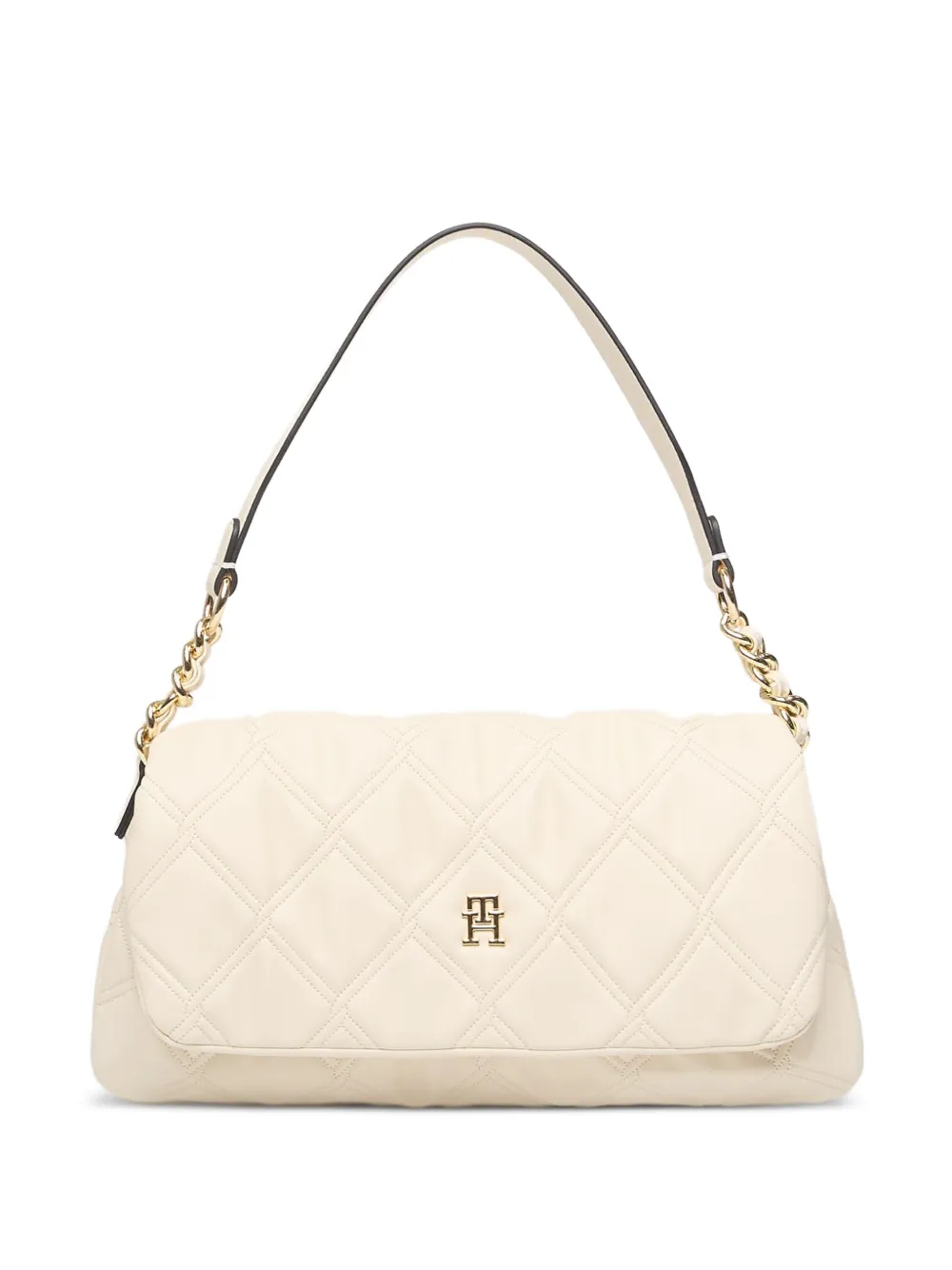 Tommy Hilfiger quilted-finish logo-plaque shoulder bag - Toni neutri