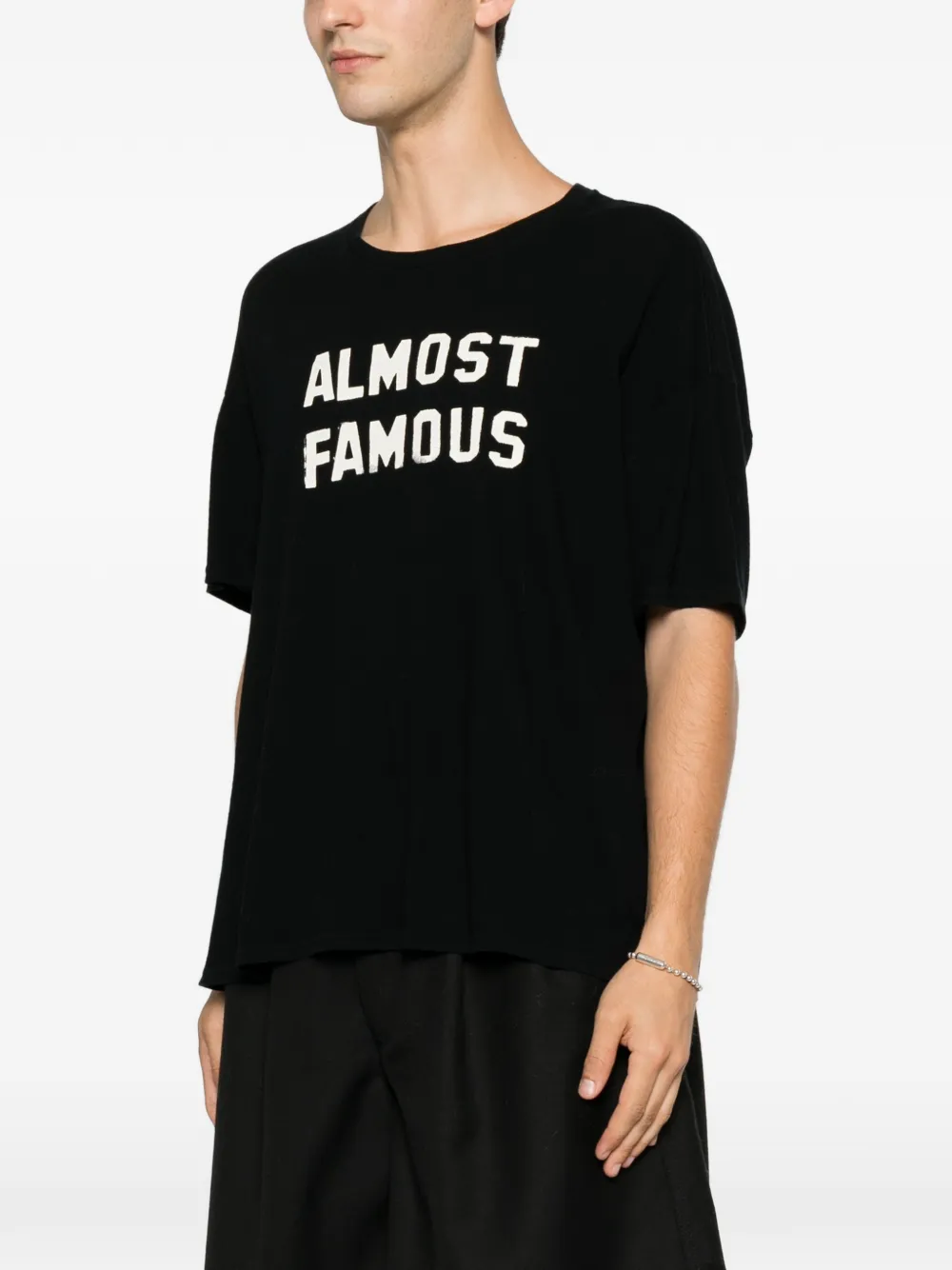 R13 T-shirt met tekst Zwart