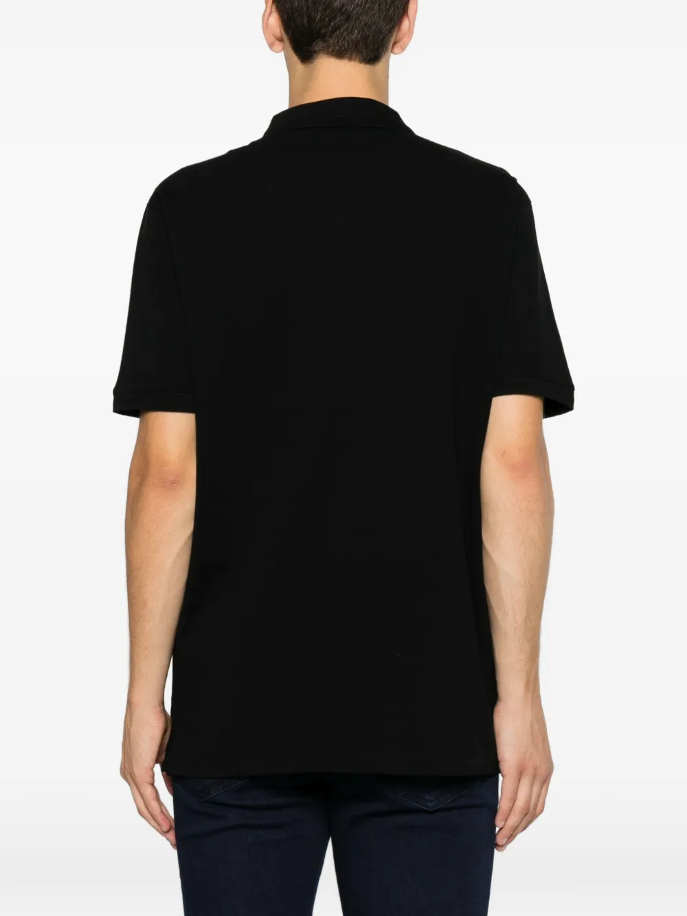 Emporio Armani Poloshirt met logopatch en ritssluiting Zwart