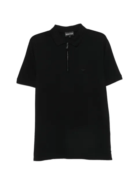 Emporio Armani zip-fastening logo-patch polo shirt