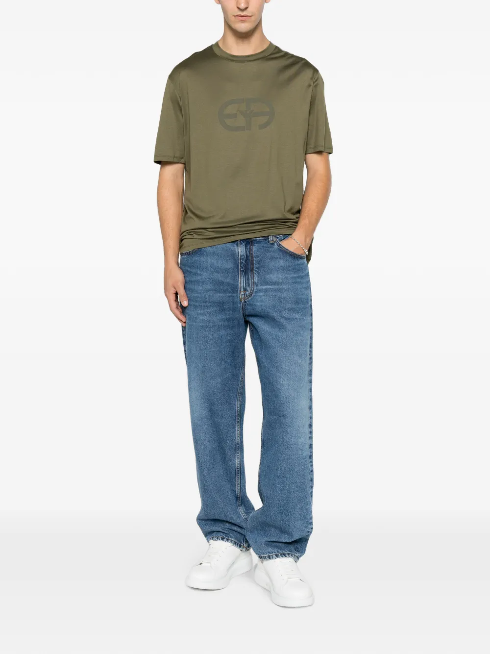 Emporio Armani T-shirt met logoprint Groen