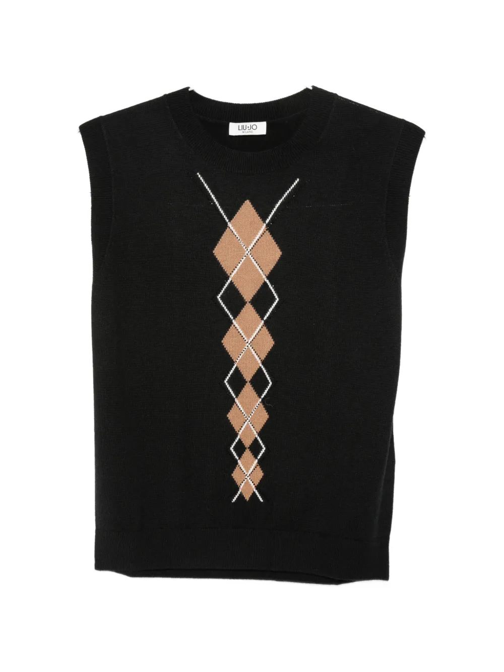 LIU JO argyle-pattern sleeveless top - Schwarz