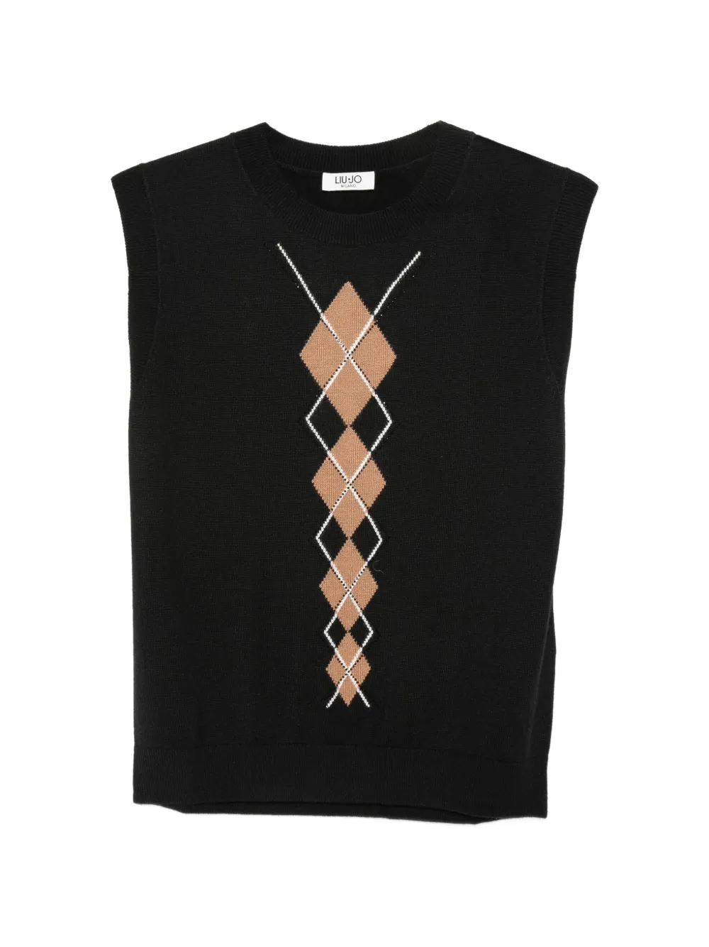 LIU JO argyle-pattern sleeveless top - Nero
