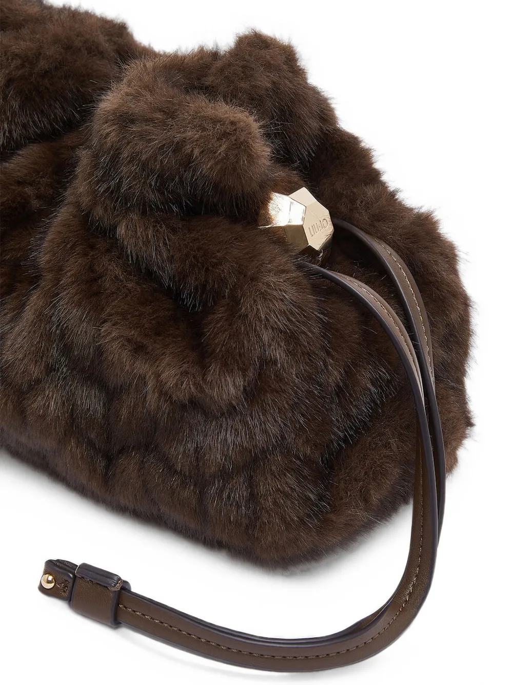 LIU JO Kleine clutch van imitatiebont Bruin