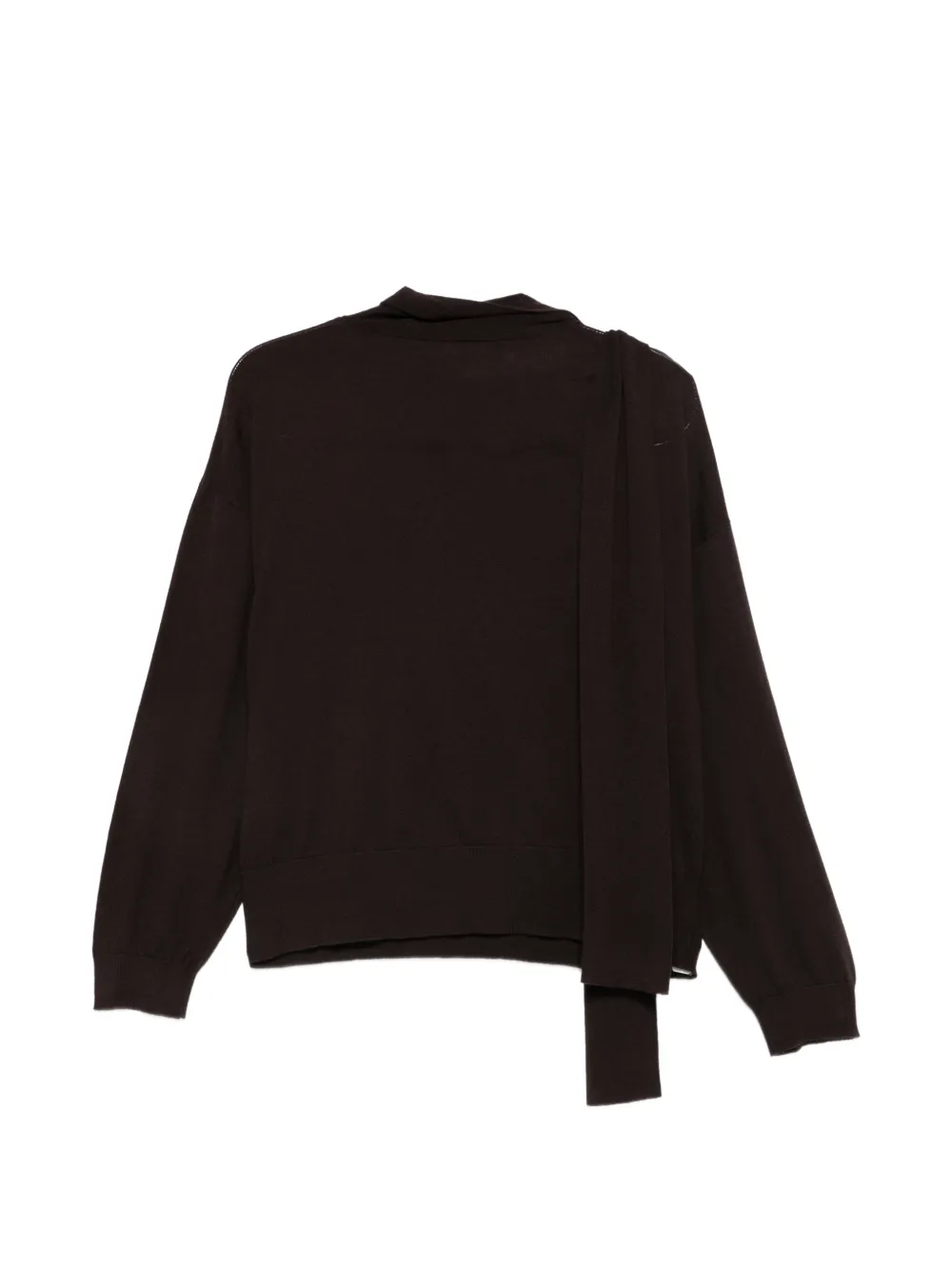 LIU JO Sweater met gestrikte hals en logo van stras Bruin