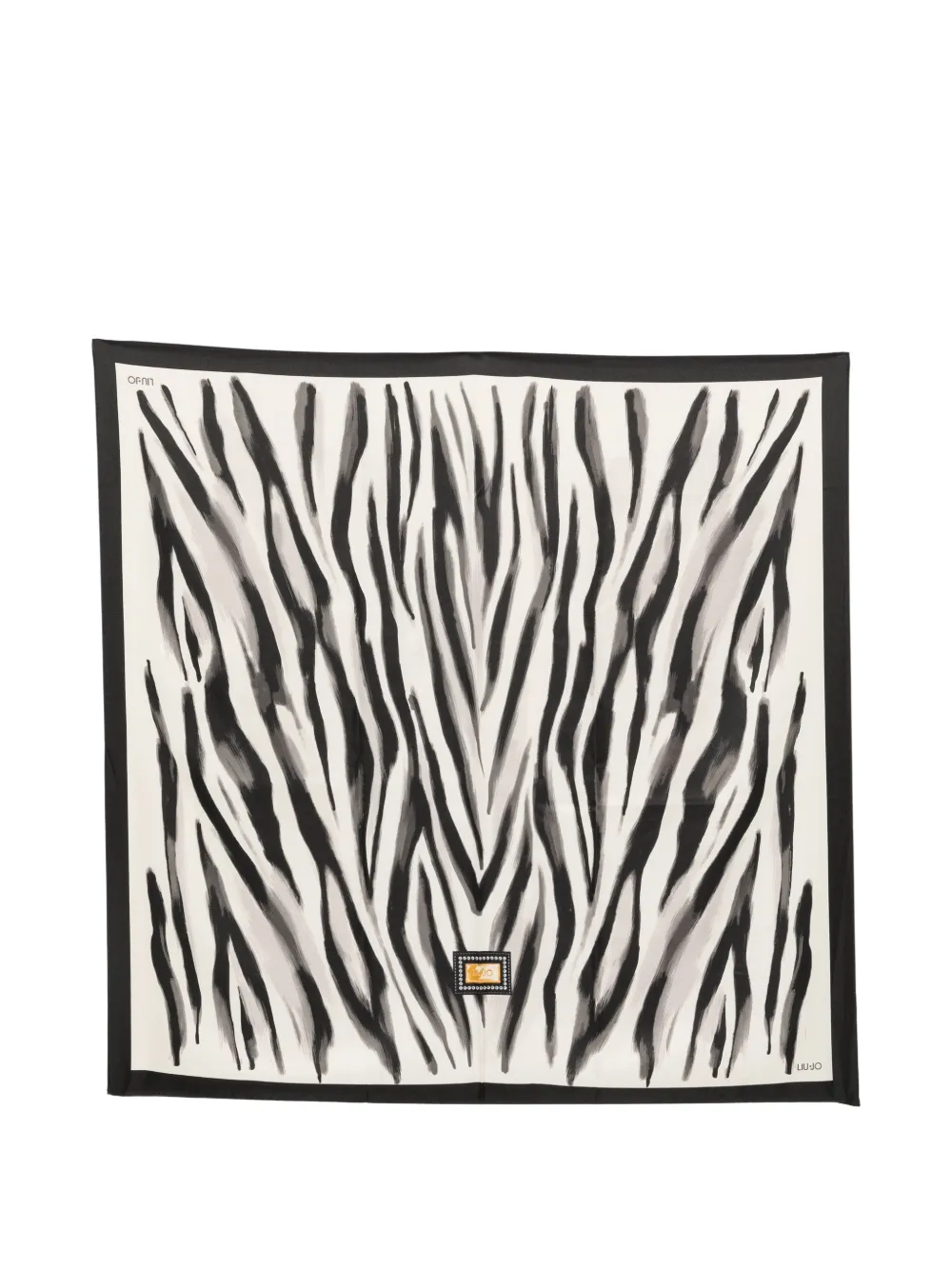 LIU JO zebra-print square scarf - Bianco