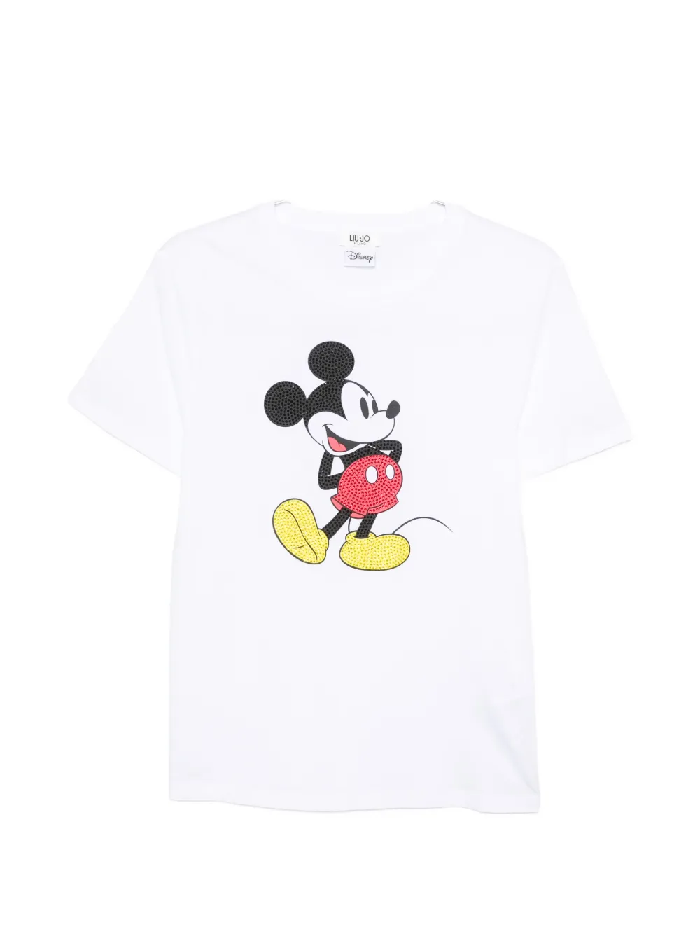 LIU JO Mickey Mouse rhinestone-embellished T-shirt - Weiß