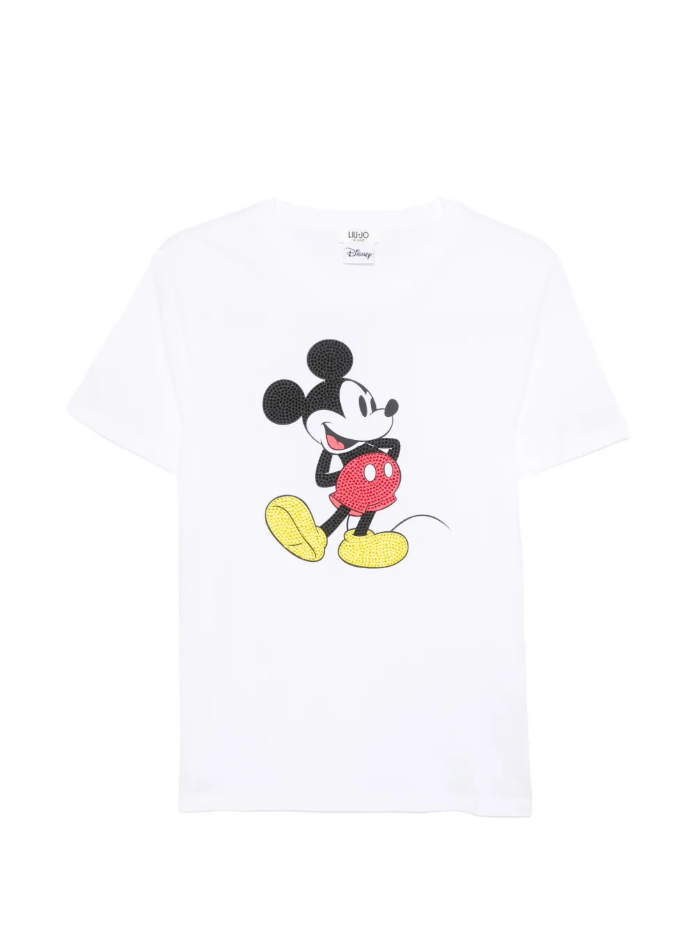 LIU JO Mickey Mouse rhinestone-embellished T-shirt - Bianco