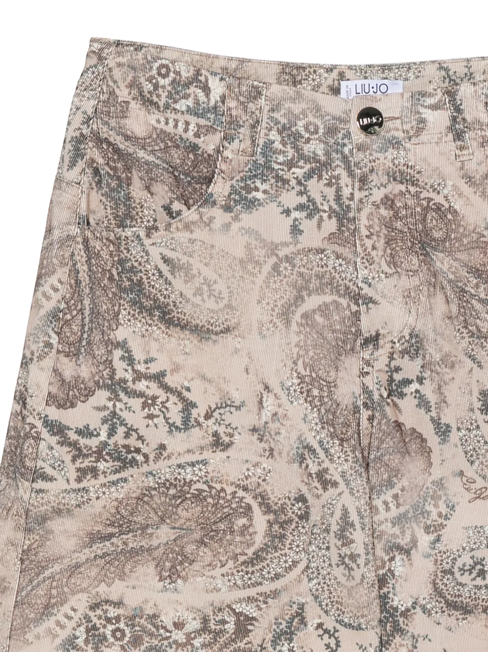 LIU JO paisley-print corduroy trousers Beige