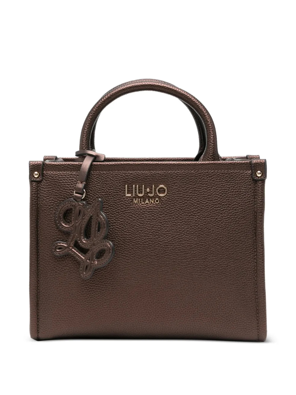 LIU JO logo-plaque pebbled tote bag - Marrone
