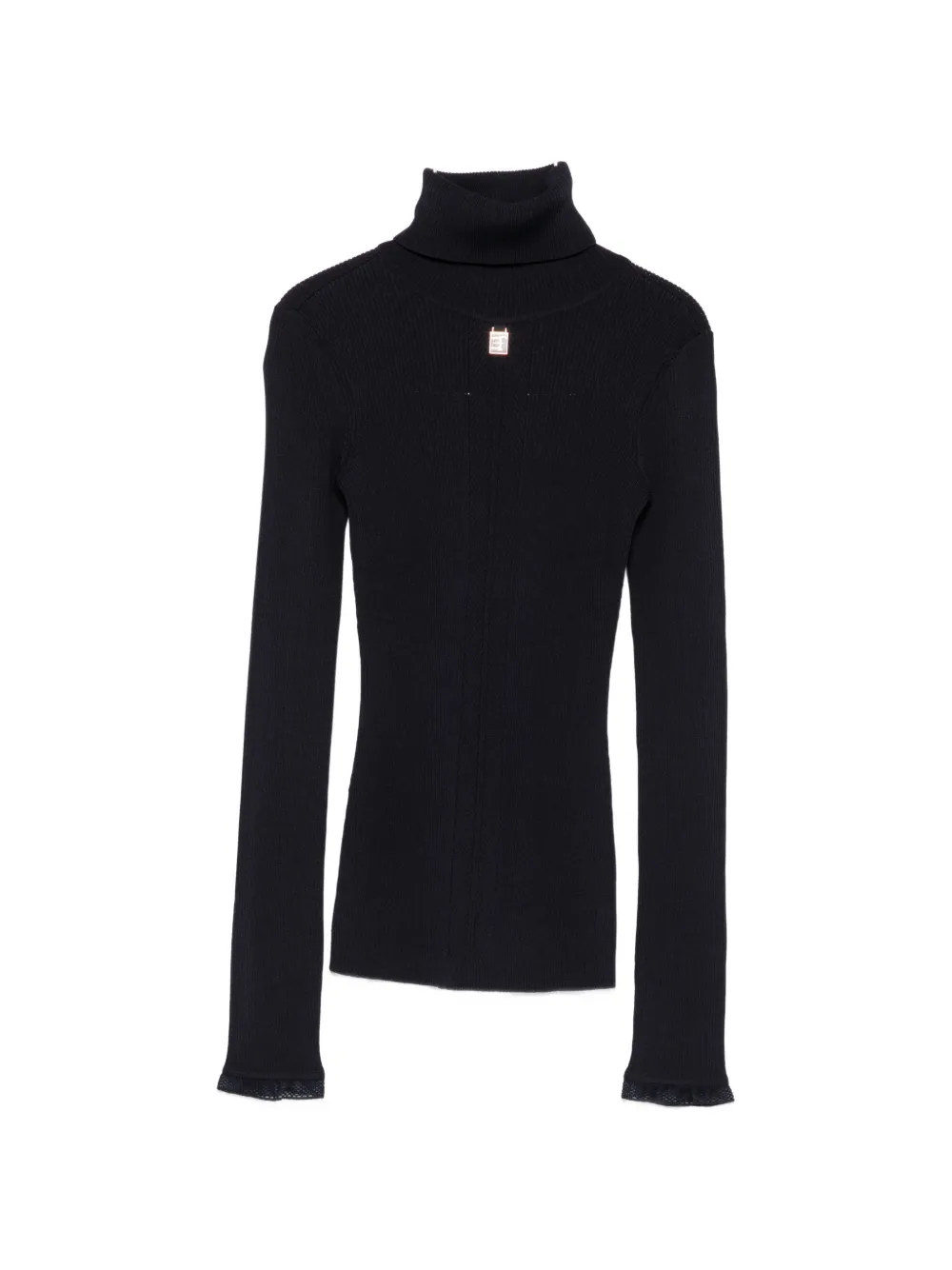 Elisabetta Franchi logo-plaque roll-neck sweater - Blau