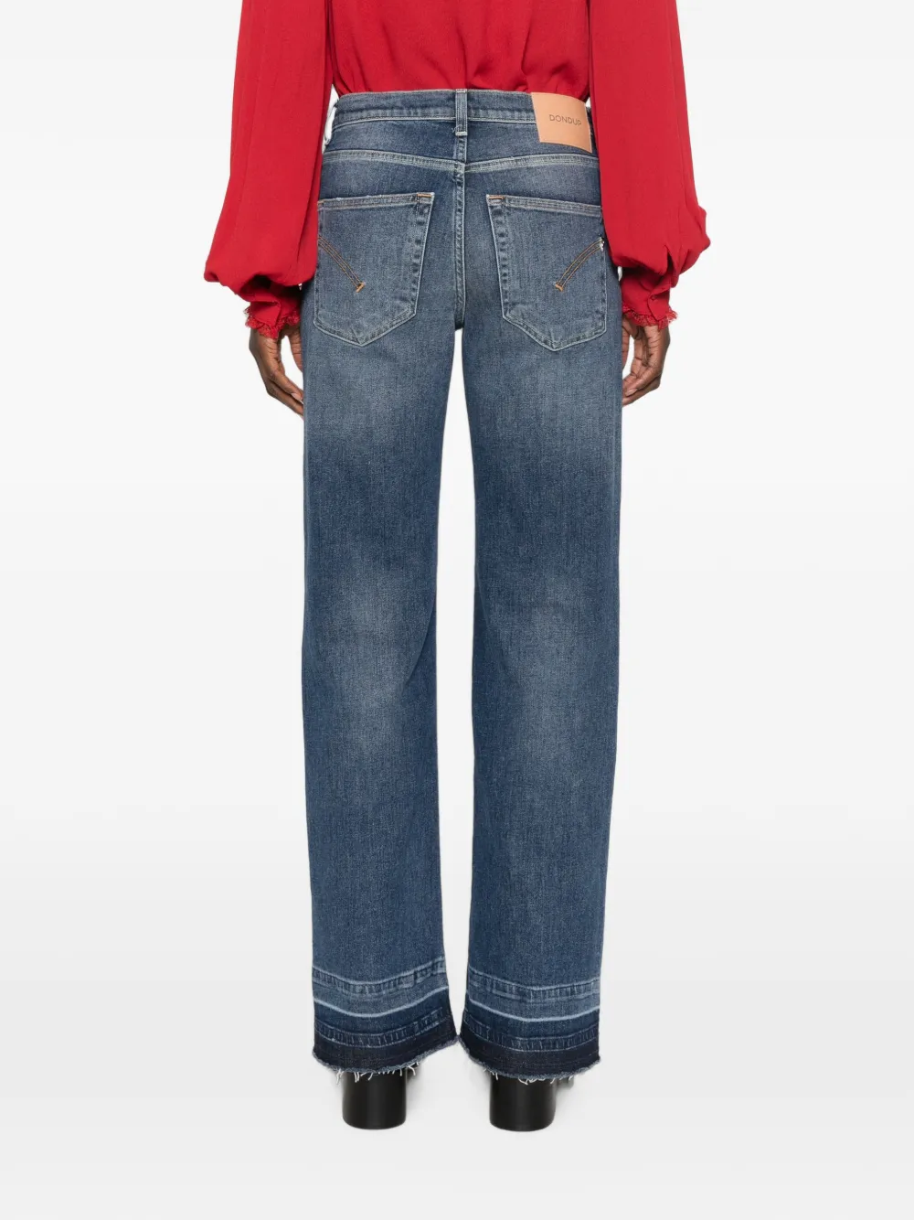 DONDUP Jacklyn jeans met onafgewerkte randen en vervaagd effect Blauw