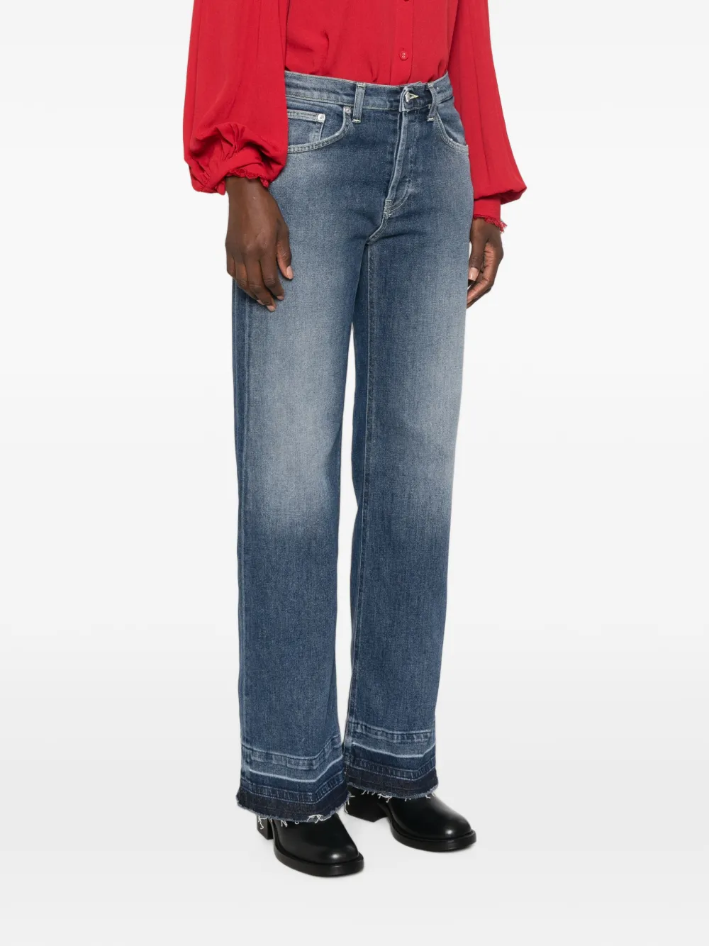 DONDUP Jacklyn jeans met onafgewerkte randen en vervaagd effect Blauw