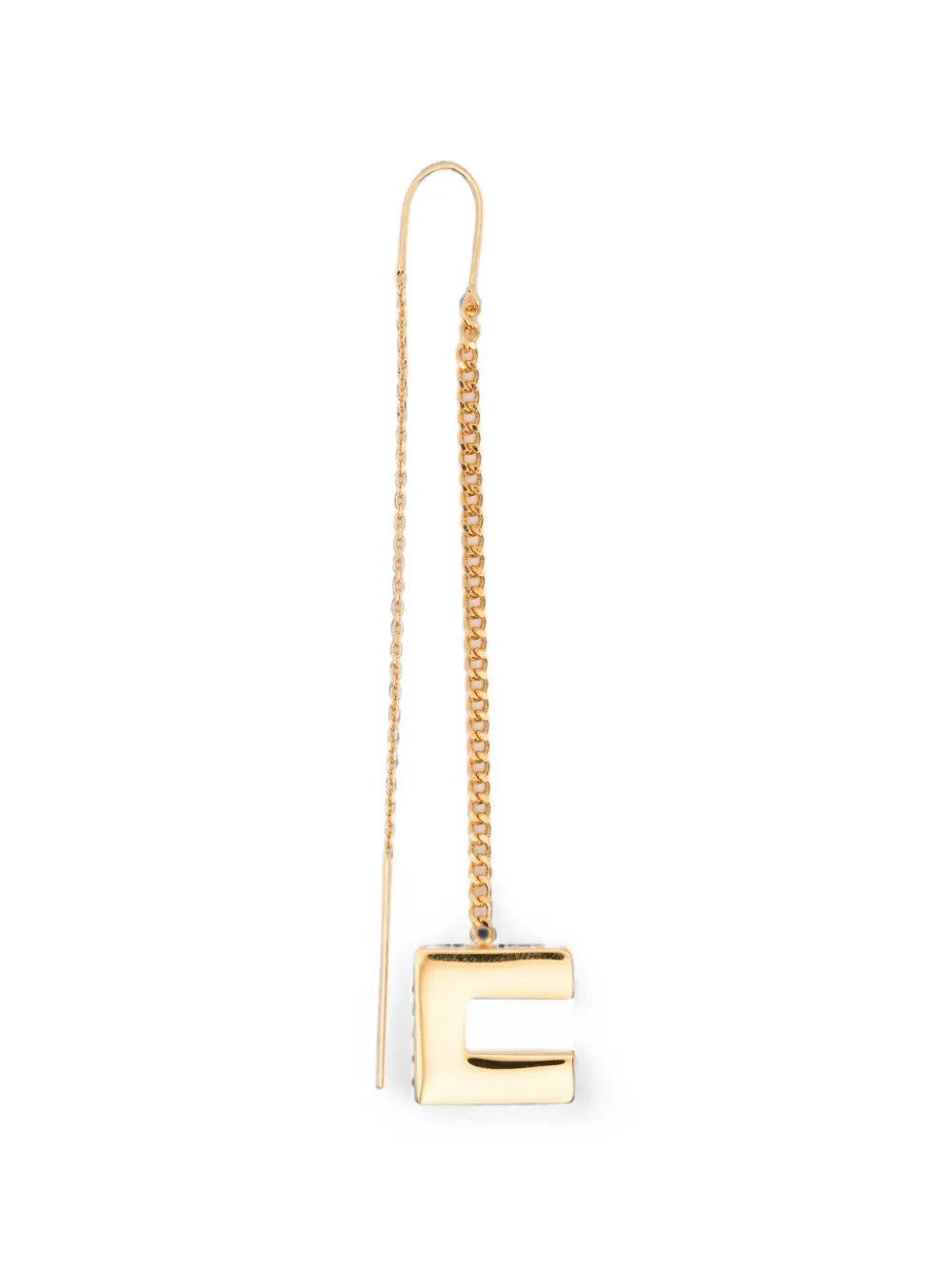 Elisabetta Franchi logo-pendant threader earrings - Oro