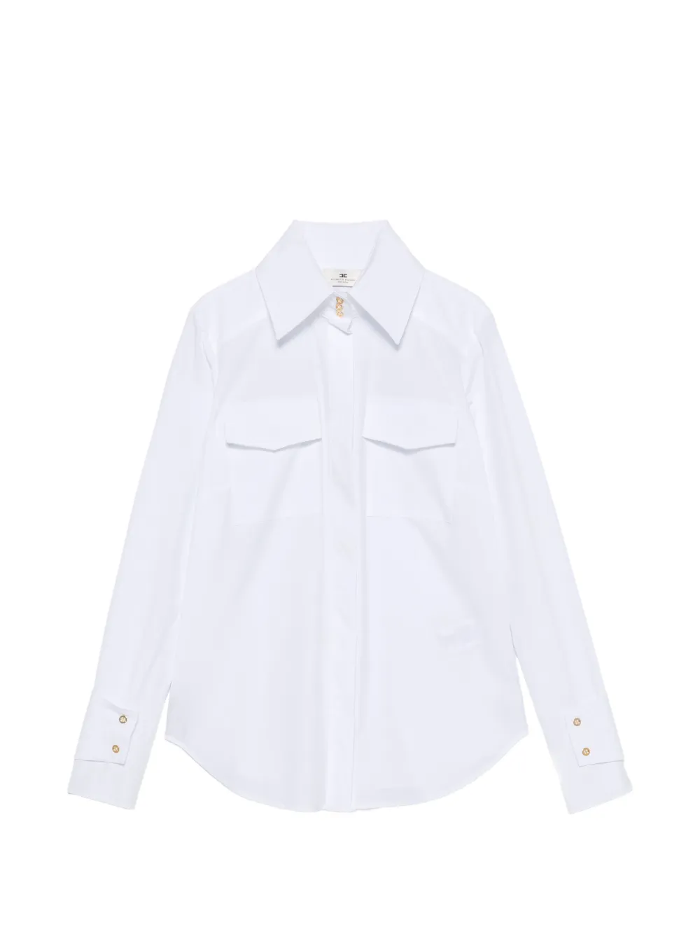 Elisabetta Franchi logo-button flap-pocket shirt - Blue