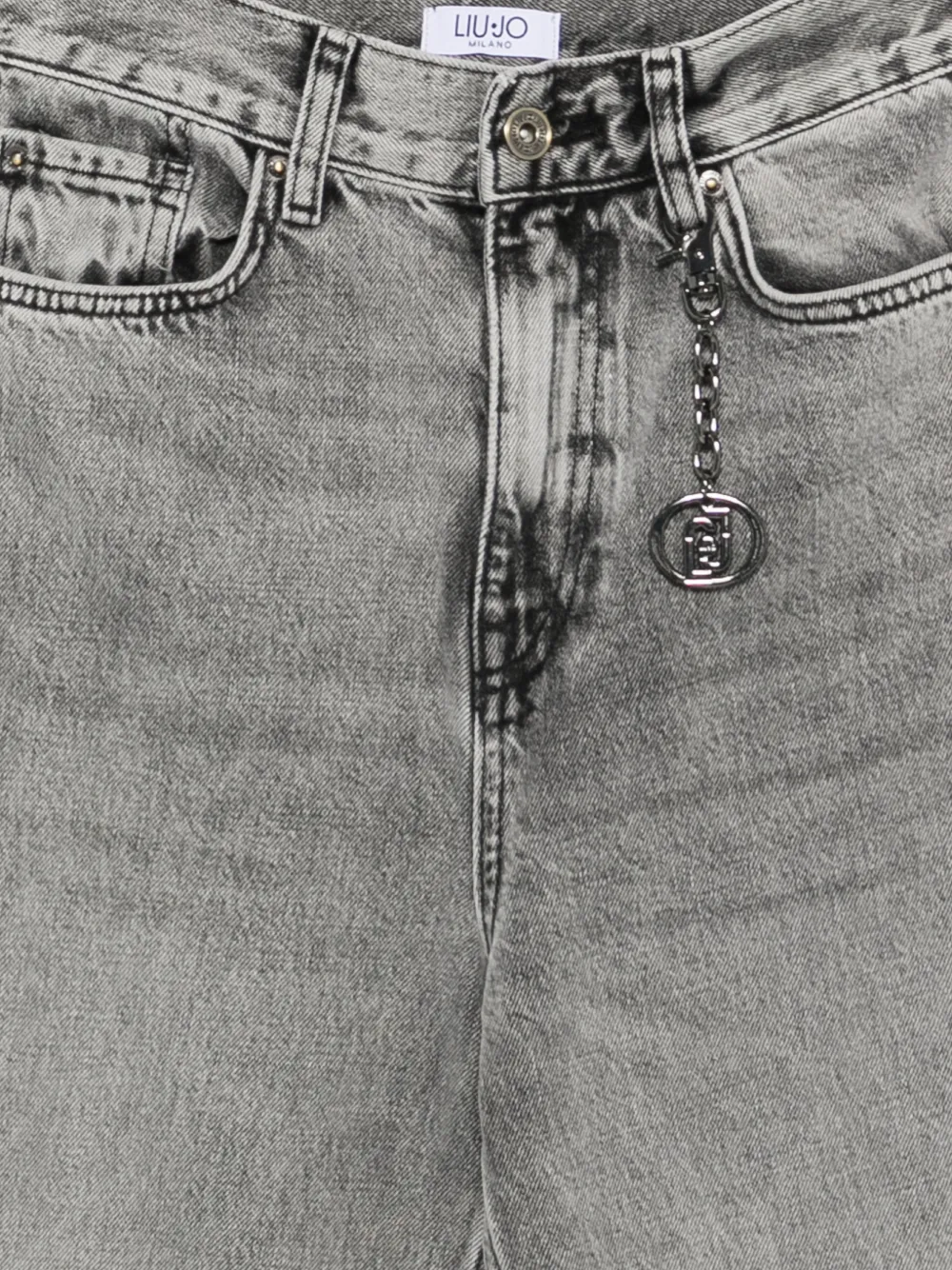 LIU JO Jeans met acid-wassing en logobedel Grijs