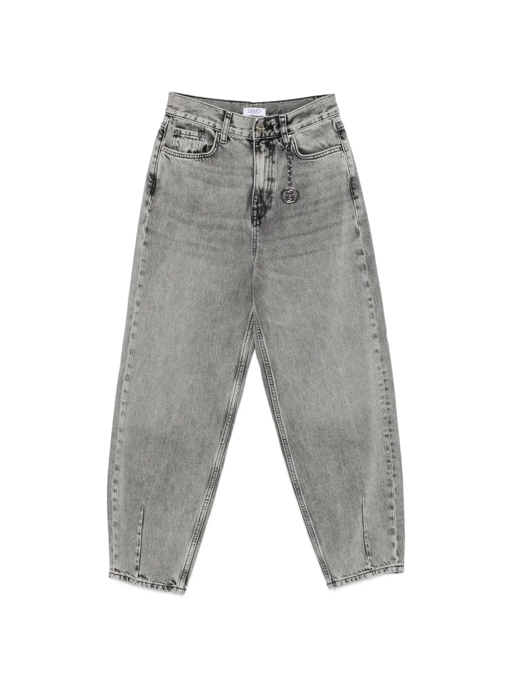 LIU JO logo-charm acid-wash jeans - Grau