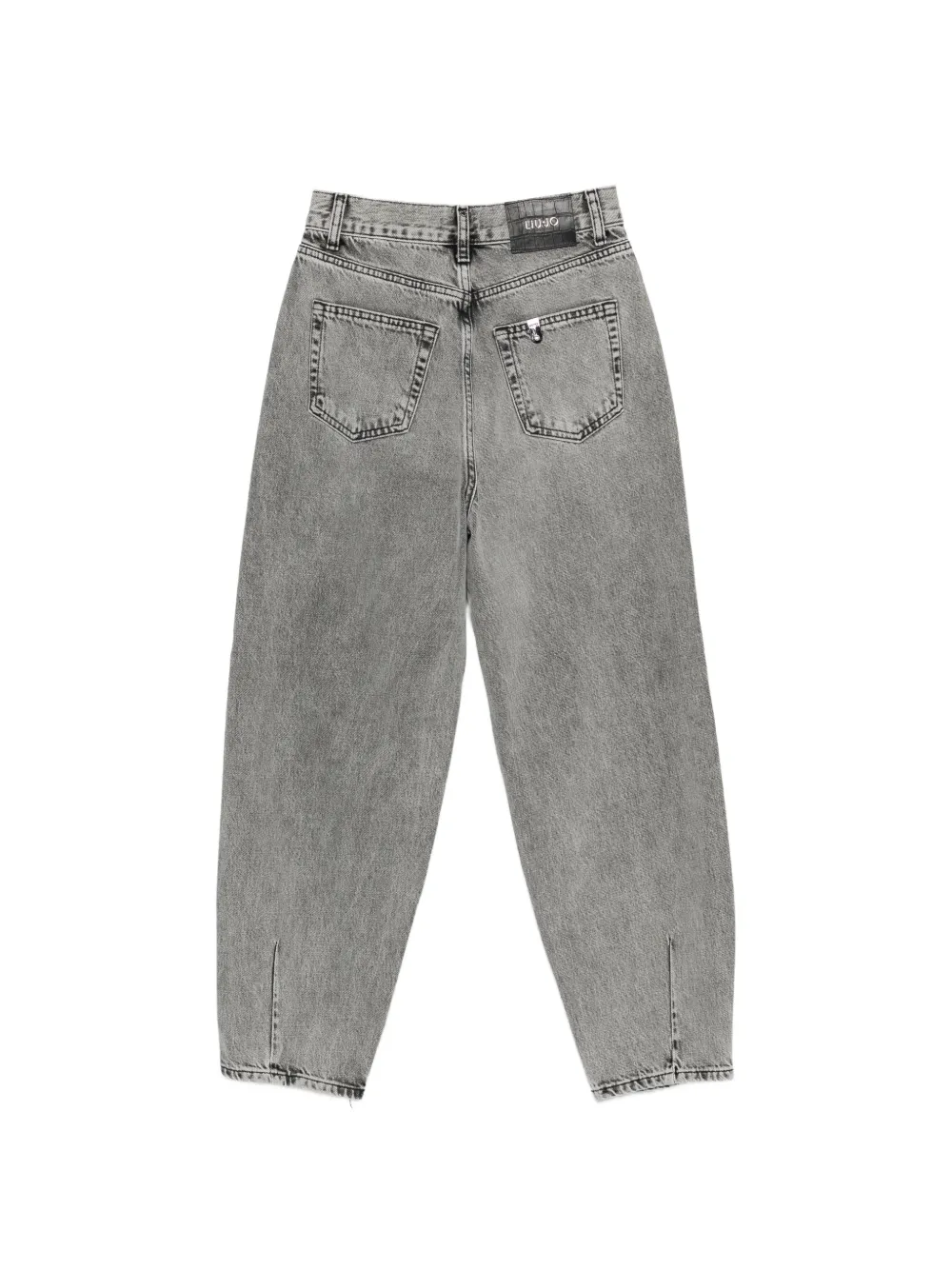 LIU JO Jeans met acid-wassing en logobedel Grijs