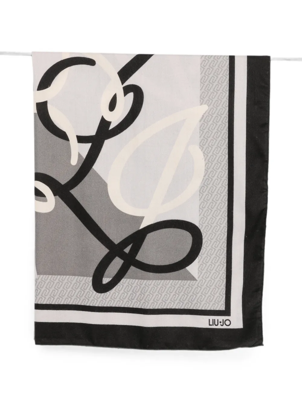 LIU JO logo-print border scarf - Grau