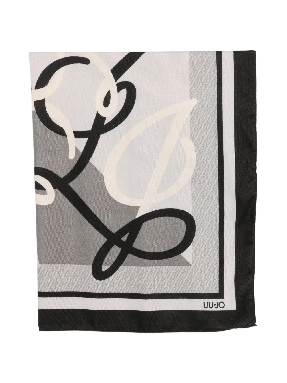 LIU JO logo-print border scarf - Grigio