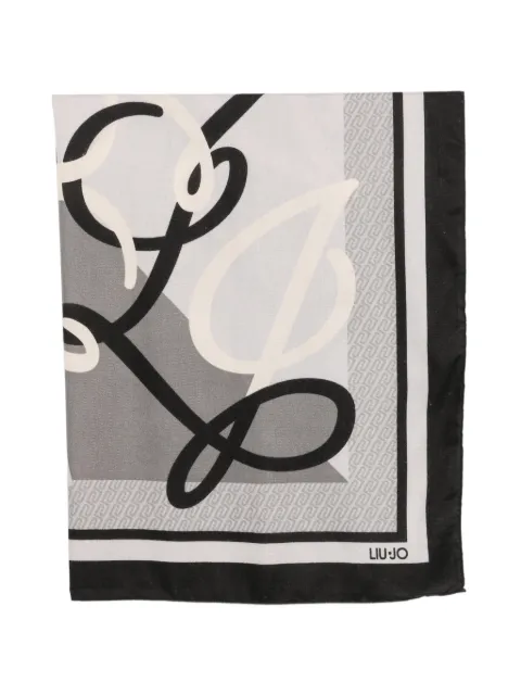 LIU JO logo-print border scarf