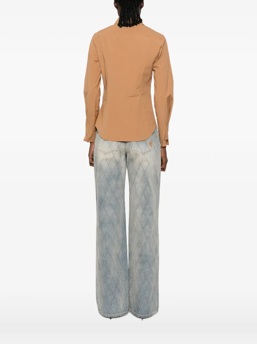 Elisabetta Franchi Blouse met klepzakken Beige