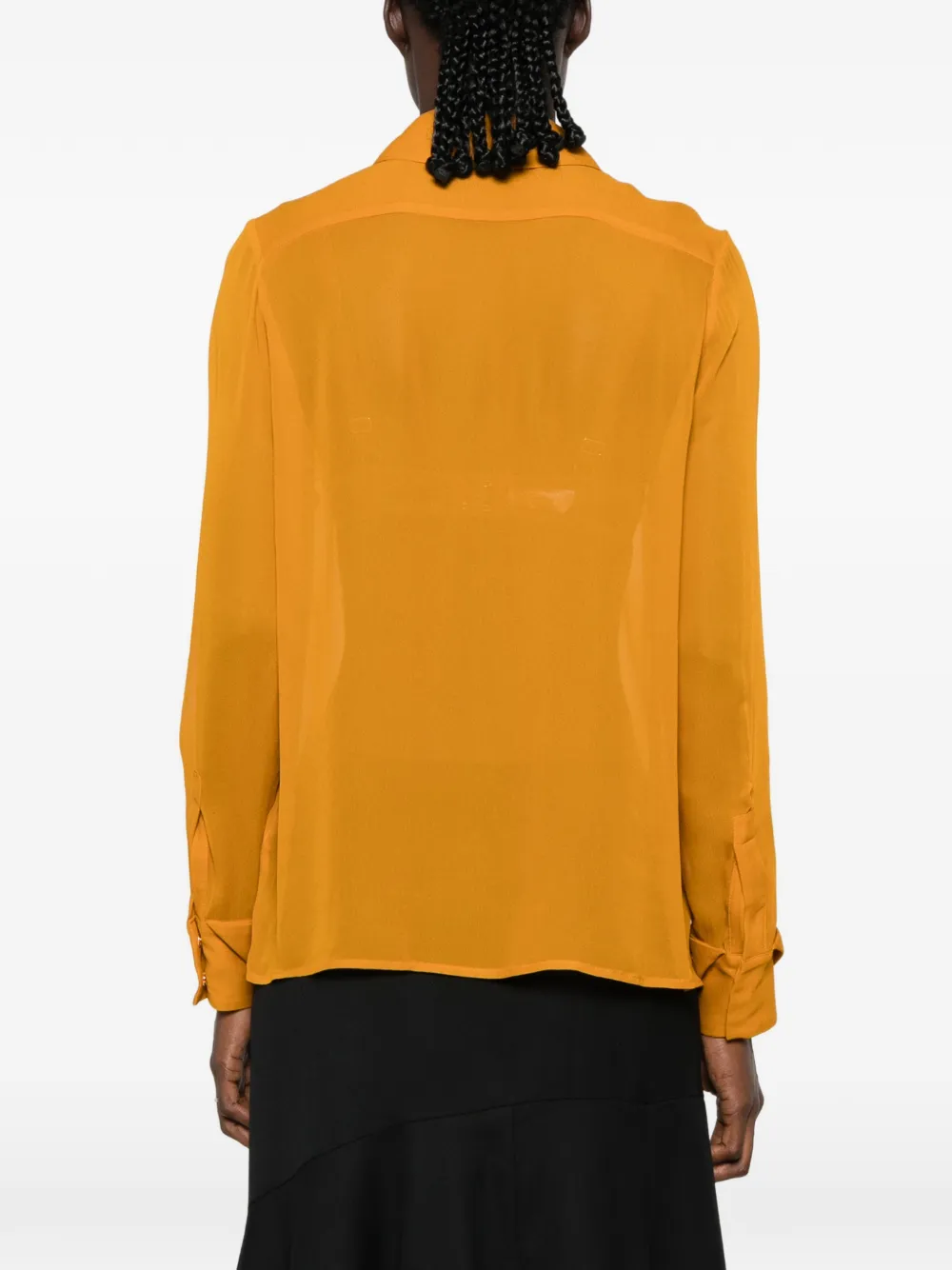 Elisabetta Franchi charm-embellished cut-out blouse Oranje