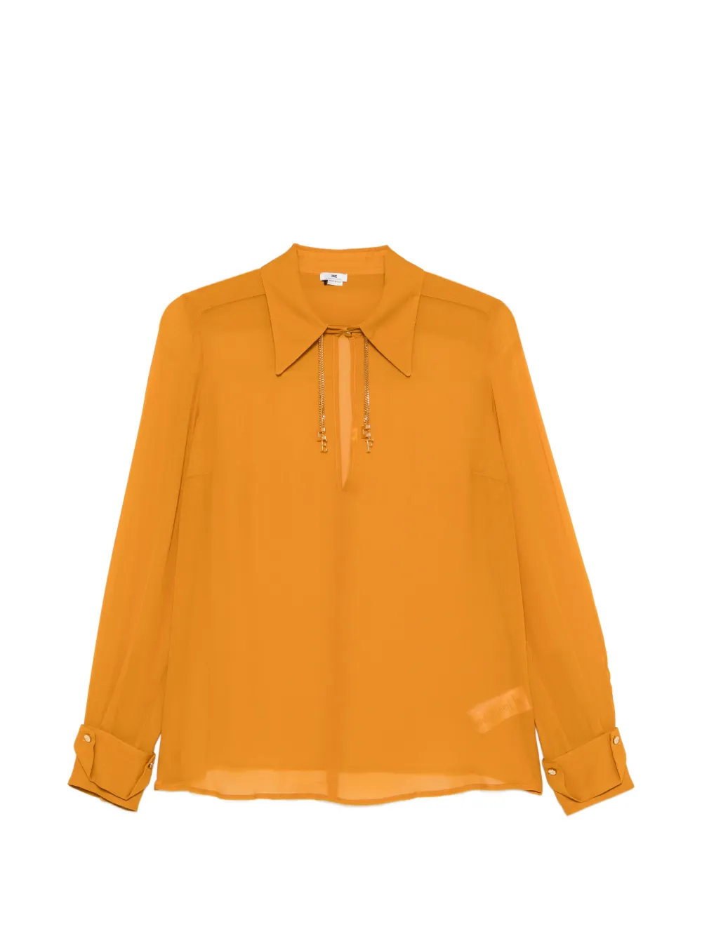 Elisabetta Franchi charm-embellished cut-out blouse Oranje