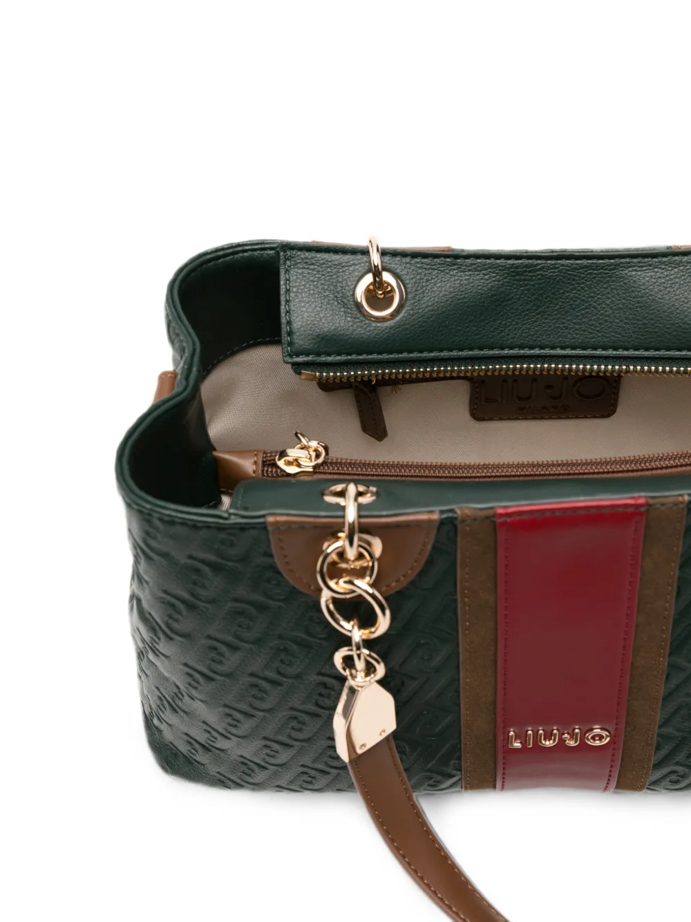 LIU JO Shopper met monogram-reliëf en vlakken Groen