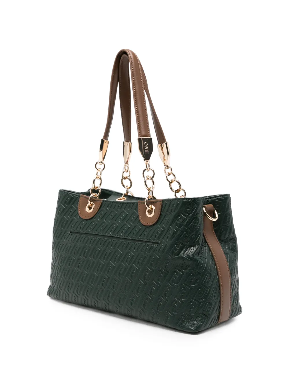 LIU JO Shopper met monogram-reliëf en vlakken Groen