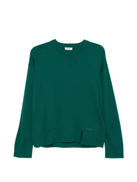 LIU JO jersey con logo de strass y abertura lateral