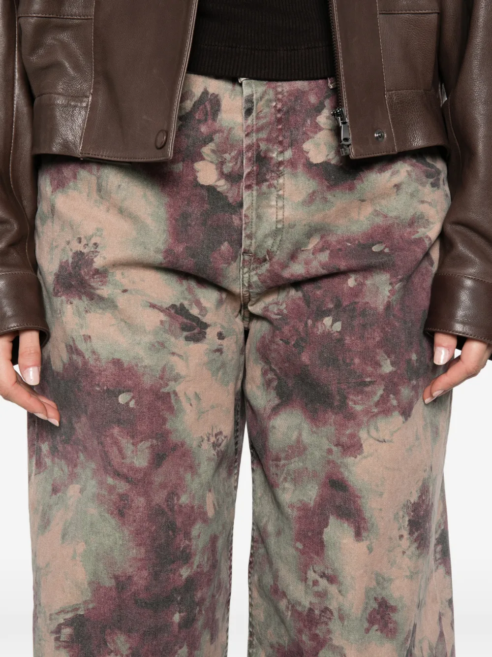 DONDUP Jeans met tie-dye print Groen