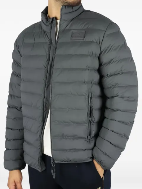 Ea7 Emporio Armani logo-patch zip-up padded jacket