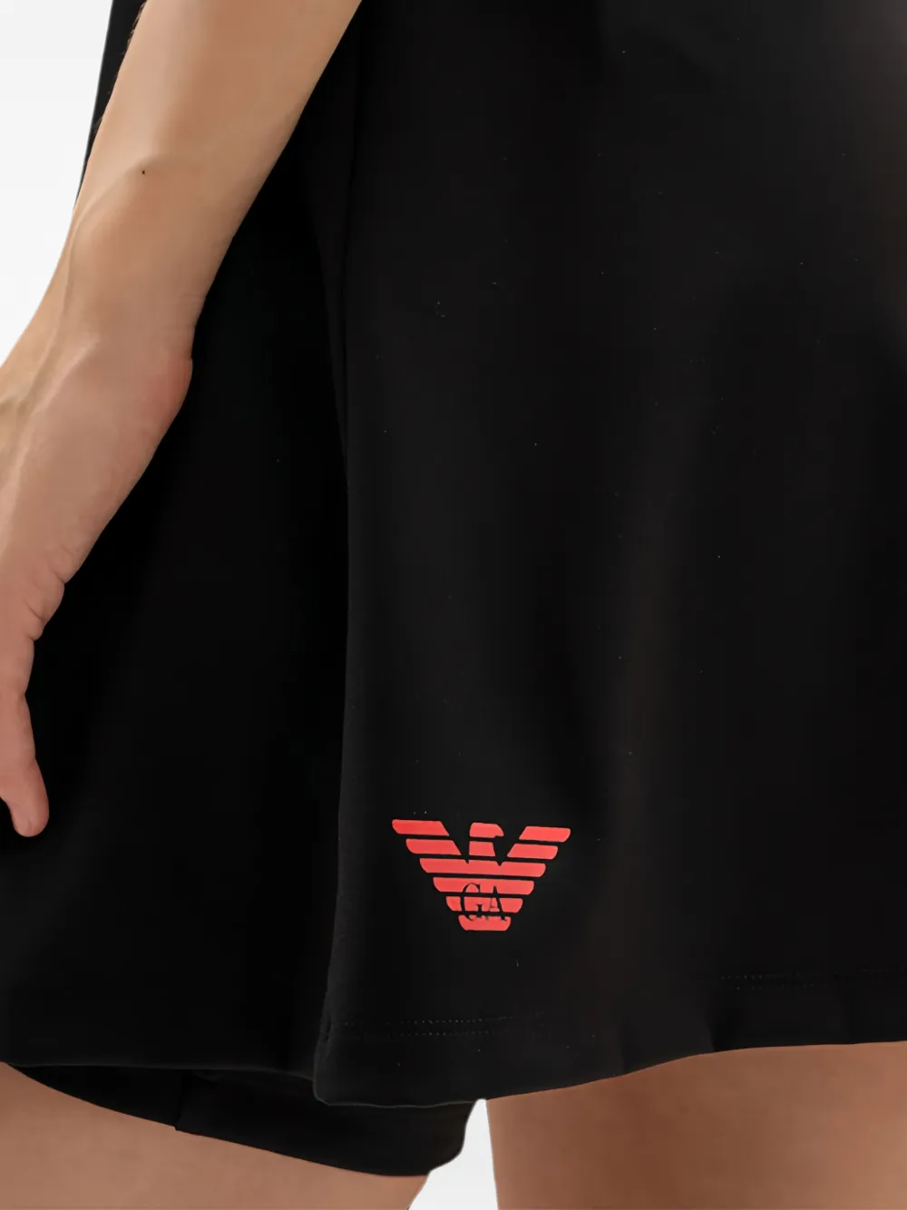 Ea7 Emporio Armani Mini-jurk met logoprint en rits Zwart