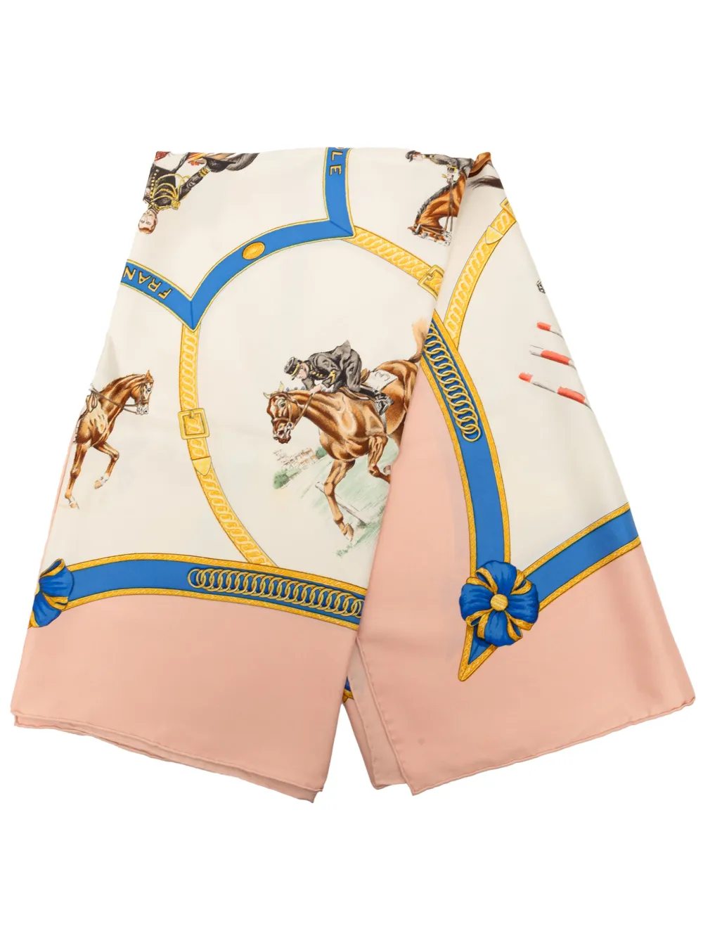 Hermès Pre-Owned Foulard Ecole Francaise d Equitation in seta 90 XX secolo - Bianco